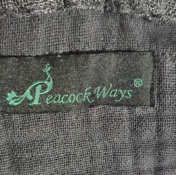 Peacock Ways Linen Gauze Longline Burnt Fabric Gray Lagenlook Cardigan - Picture 3 of 11